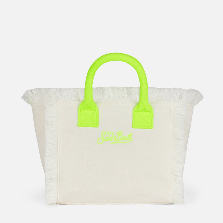 Saint Barth Colette White Terry Cloth Bag with Logo